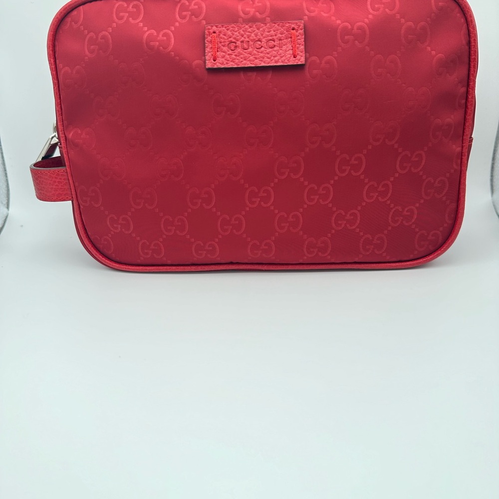 Gucci Red Nylon Cosmetic Bag - Picture 5 of 8